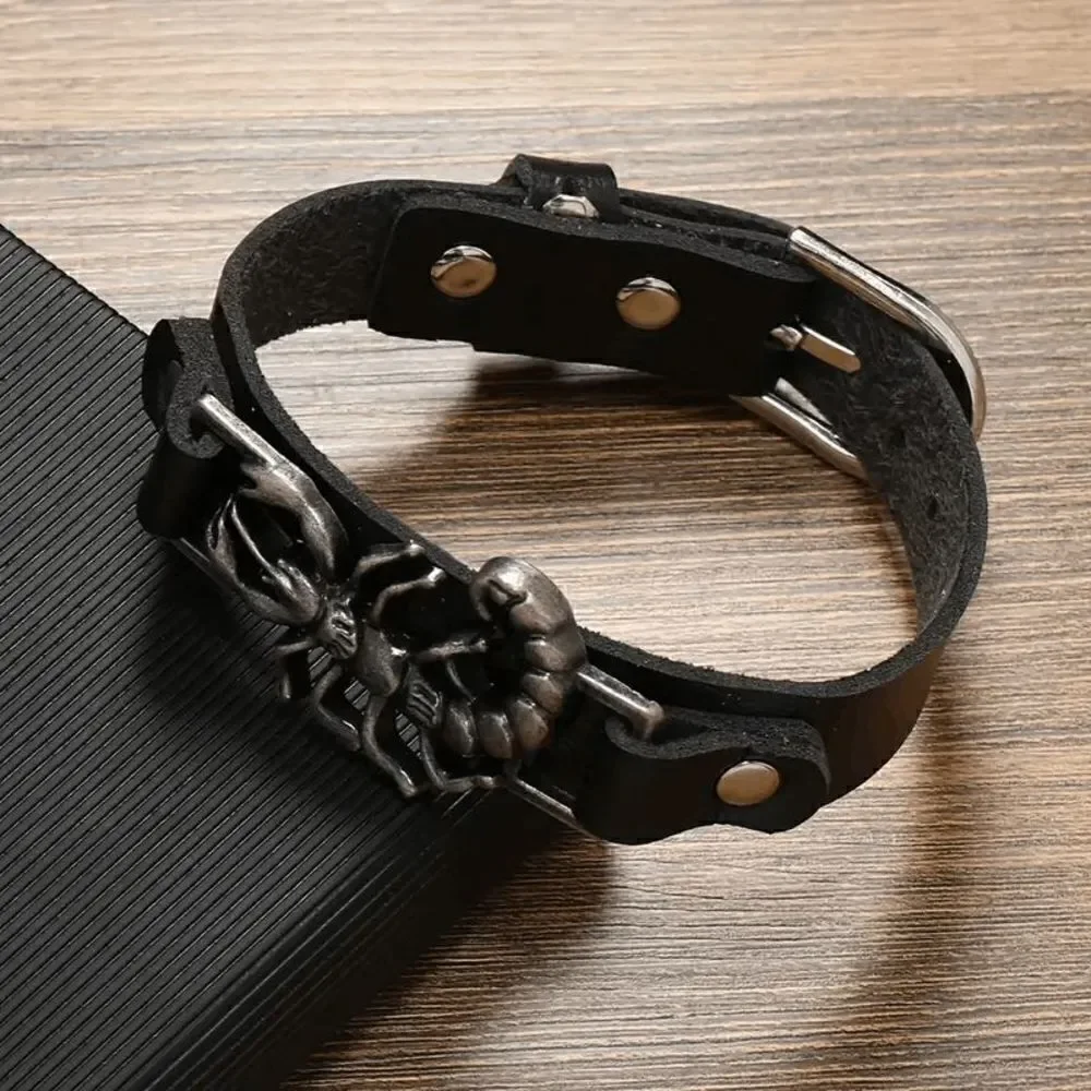 Scorpion Leather Unisex Bracelet